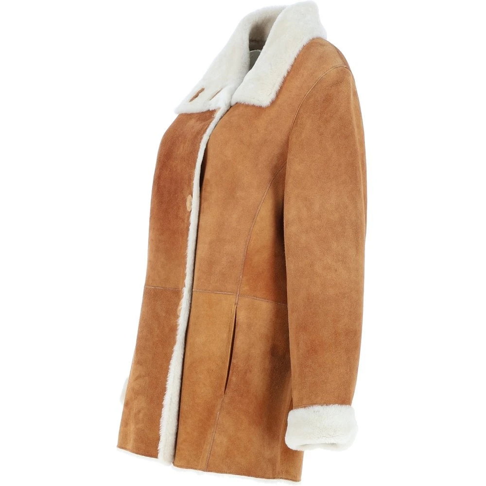 Sheepskin Coat Tan : Anthea - Image 2
