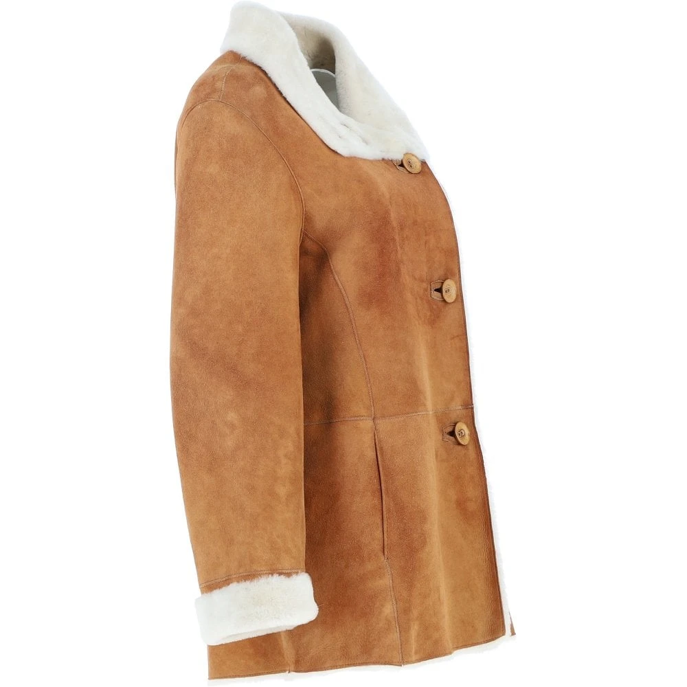Sheepskin Coat Tan : Anthea - Image 4