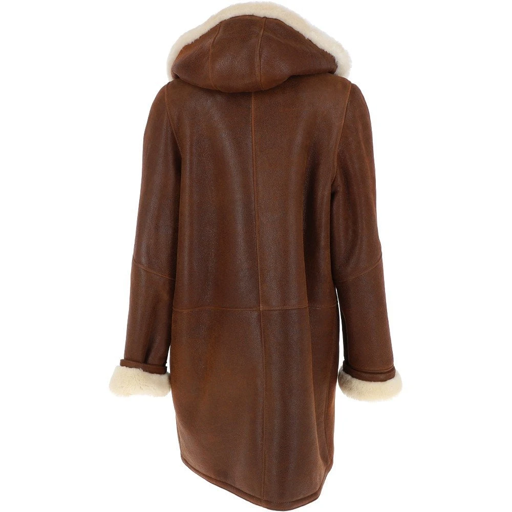 Sheepskin Coat Tan : Olivia - Image 3