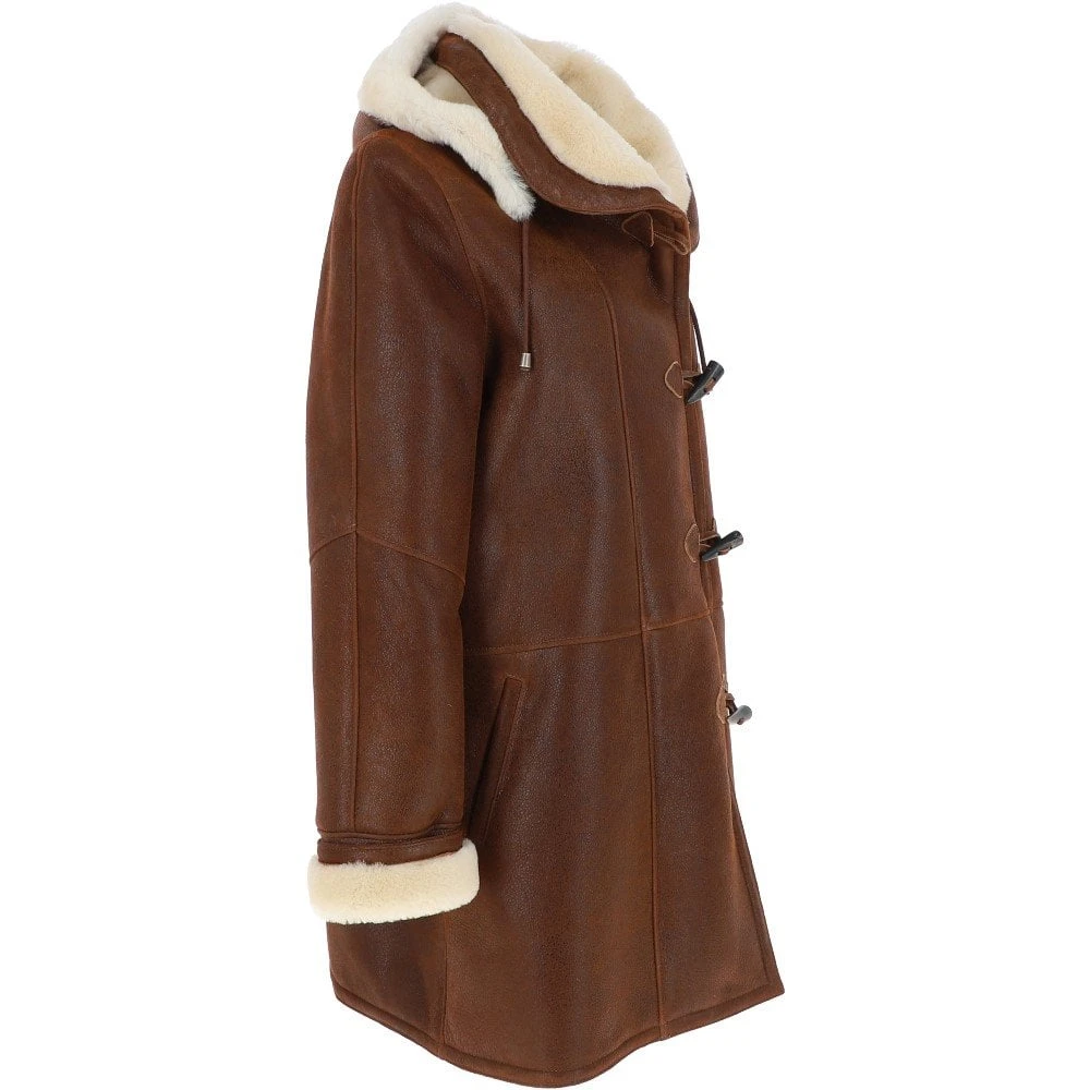 Sheepskin Coat Tan : Olivia - Image 4