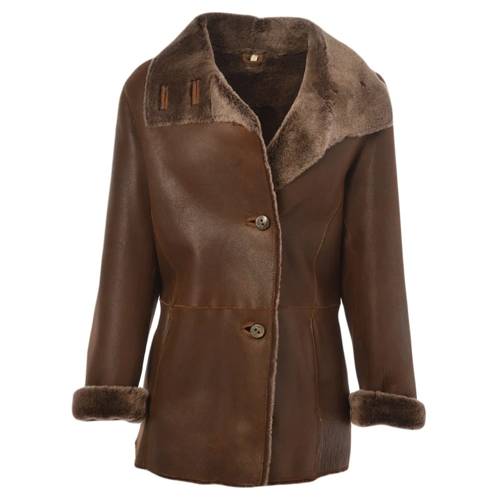 Sheepskin Coat Tobacco : Anthea