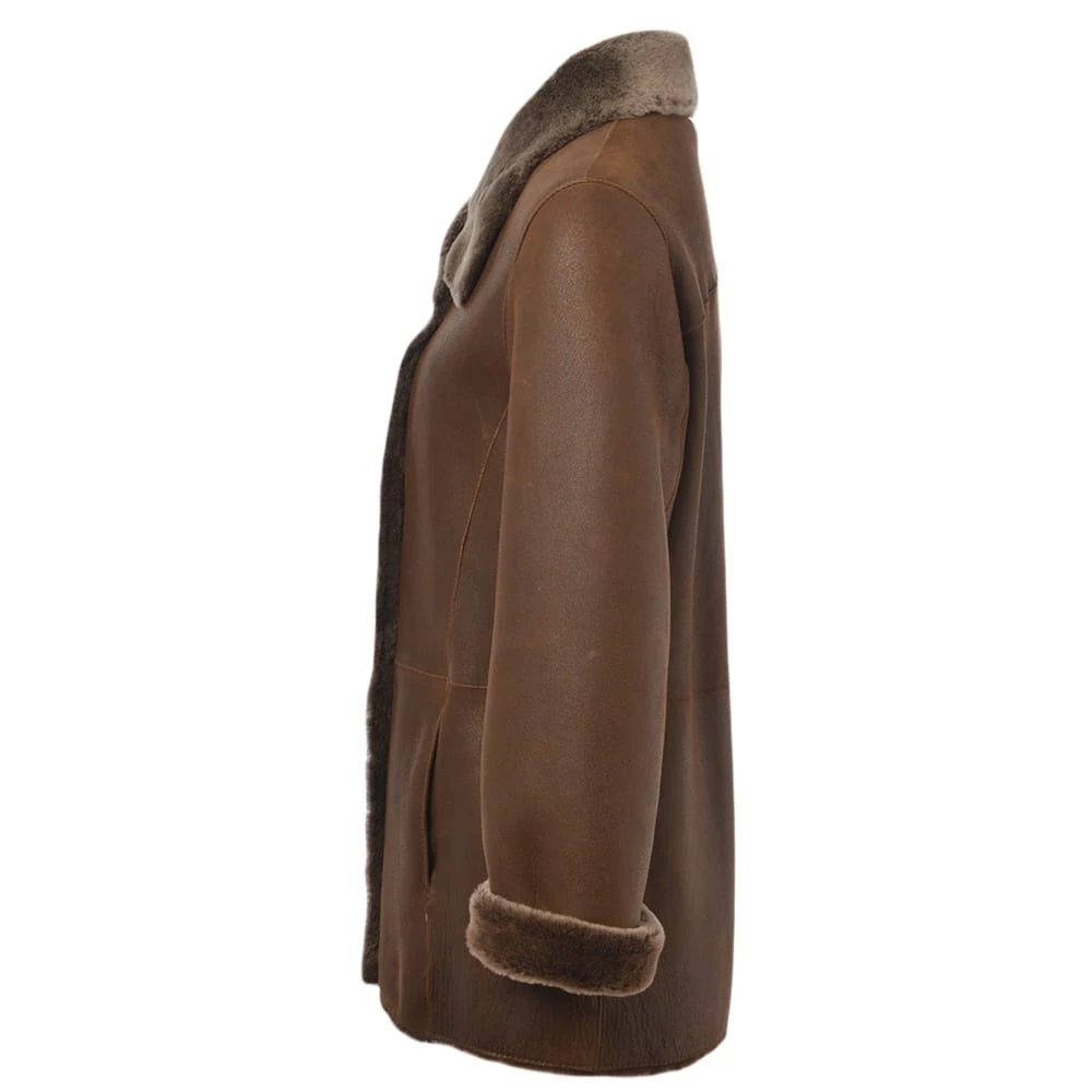 Sheepskin Coat Tobacco : Anthea - Image 2