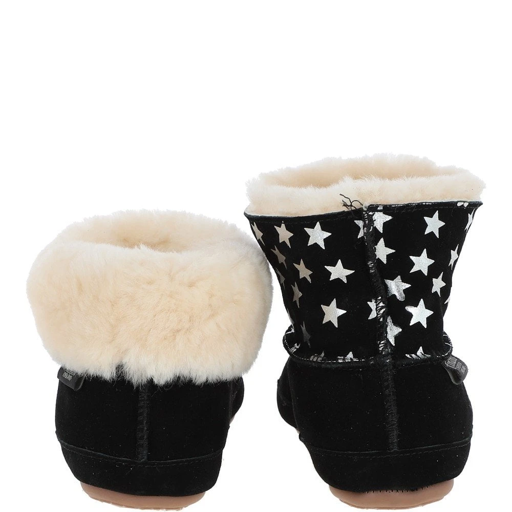 Sheepskin Slippers Black Silver: Ladies Booties - Image 5