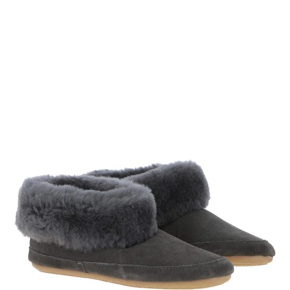 Sheepskin Slippers Grey : Ladies Booties - Image 4