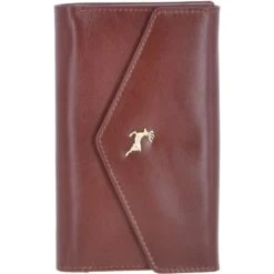 Small Vegetable Tanned Cash And 10 Card Envelope Purse Chestnut: V-62