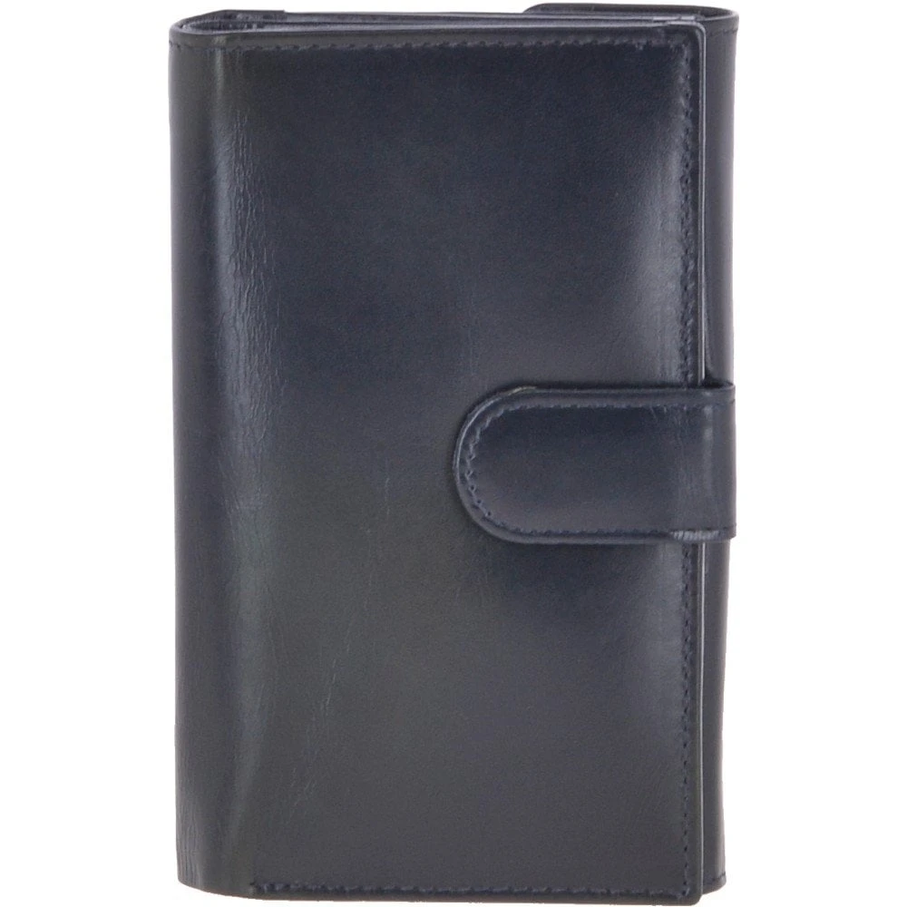 Small Vegetable Tanned Cash And 10 Card Envelope Purse Navy: V-62 - Image 3