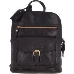 Small Vintage Leather Backpack Black – G25