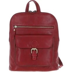 Small Vintage Leather Backpack Red – G25
