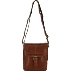 Small Vintage Wash Leather Travel Bag Tan: G-31