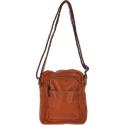 Small Vintage Wash Leather Travel Bag Tan : GIN