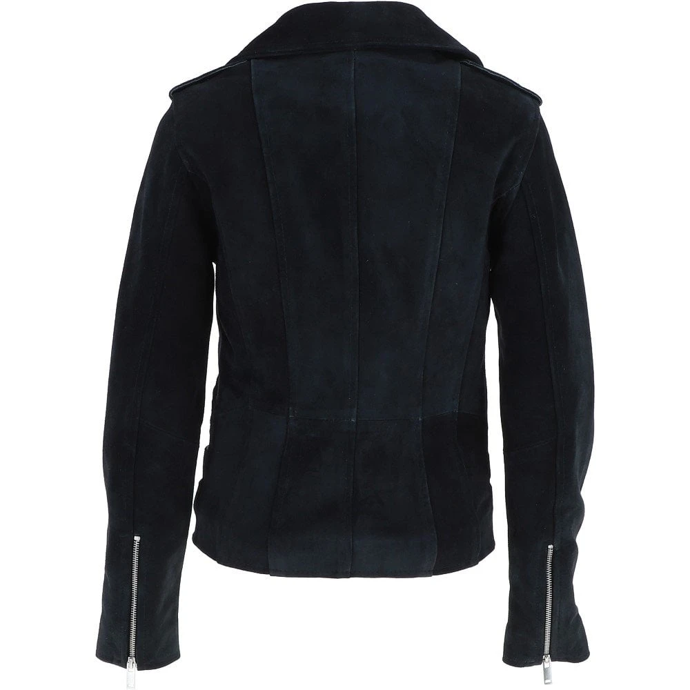 Split Suede Biker Jacket Navy: Rebel - Image 3