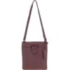 Tab Small Zip Top Leather Cross Body Bag Bordeaux