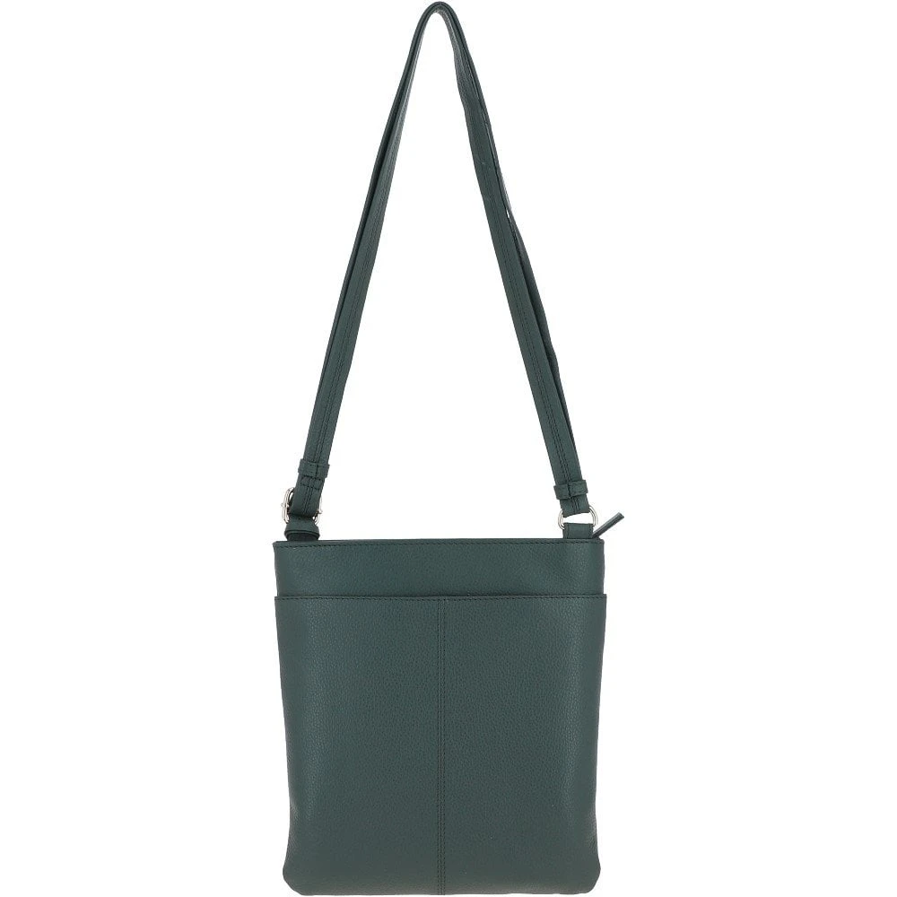 Tab Small Zip Top Leather Cross Body Bag Bottle Green - Image 4