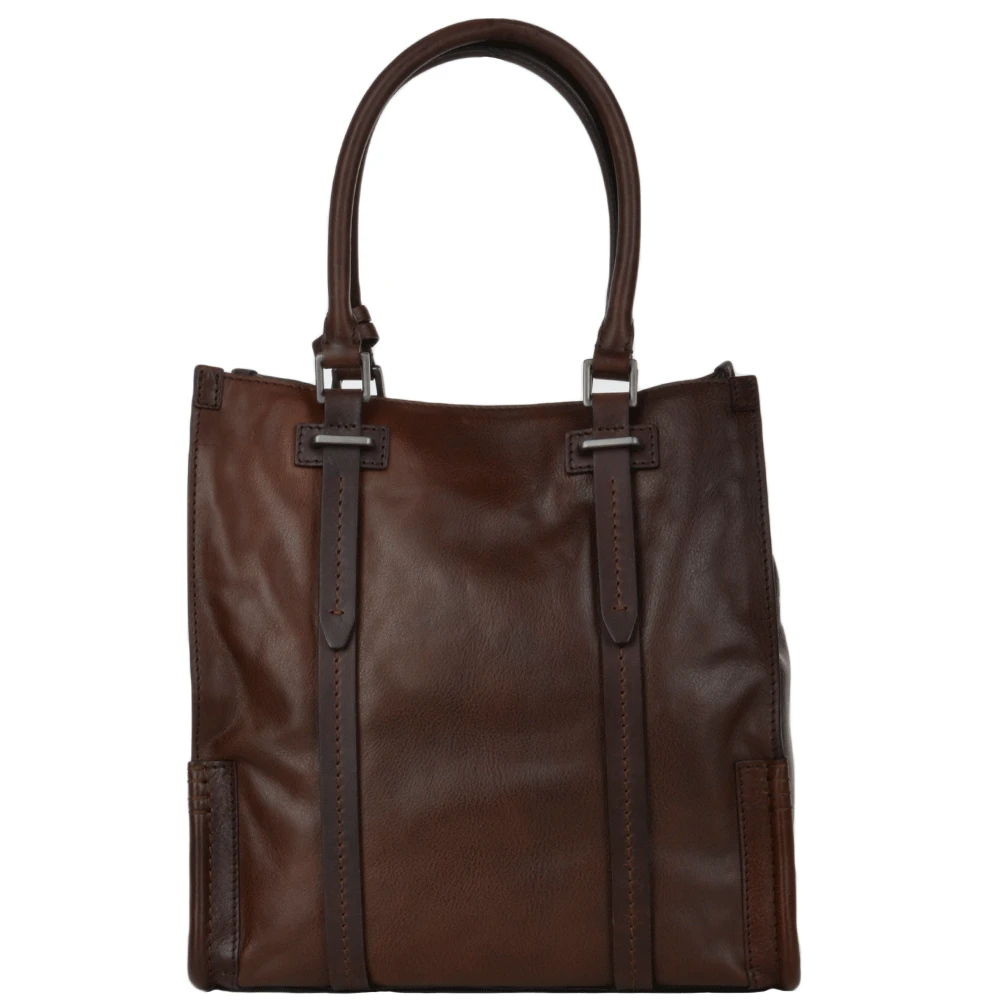 The Bridge Italian Bag Unisex Shopper Work Bag Dark Brn/ruthenium - 065004 1P 1B NH - Image 3