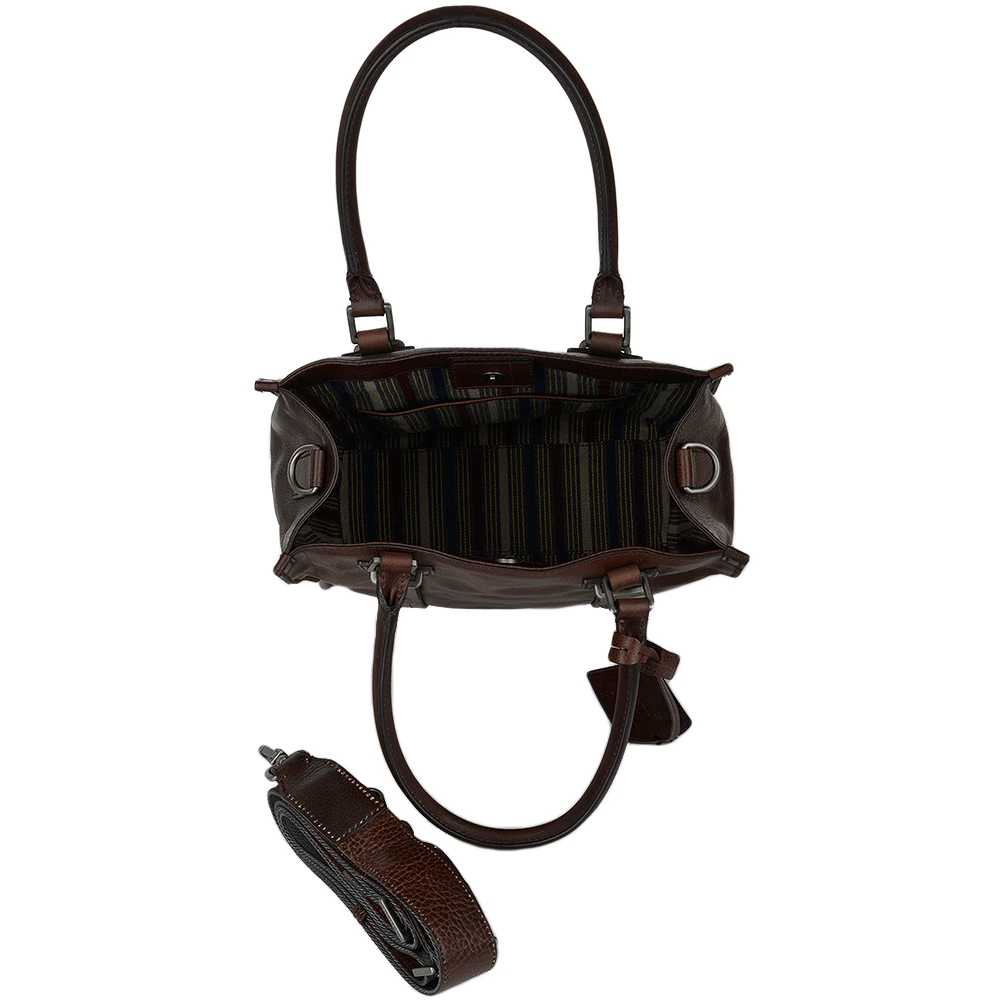 The Bridge Italian Bag Unisex Shopper Work Bag Dark Brn/ruthenium - 065004 1P 1B NH - Image 4