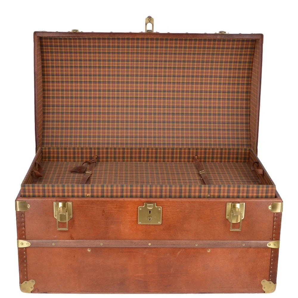 The Bridge Vintage Large Italian Vegetable Tanned Leather Trunk Brown: 0088424 01