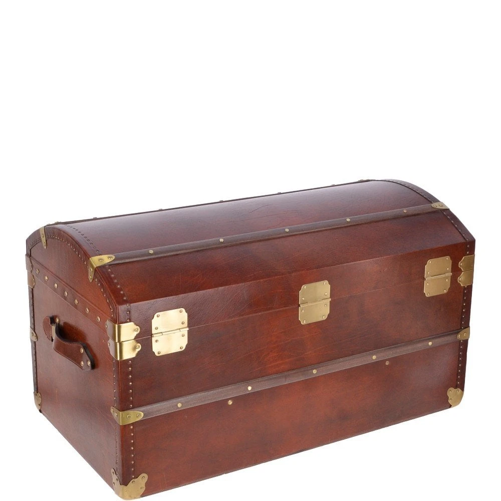 The Bridge Vintage Large Italian Vegetable Tanned Leather Trunk Brown: 0088424 01 - Image 6