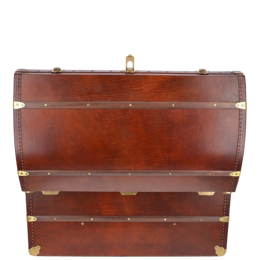 The Bridge Vintage Large Italian Vegetable Tanned Leather Trunk Brown: 0088424 01 - Image 7