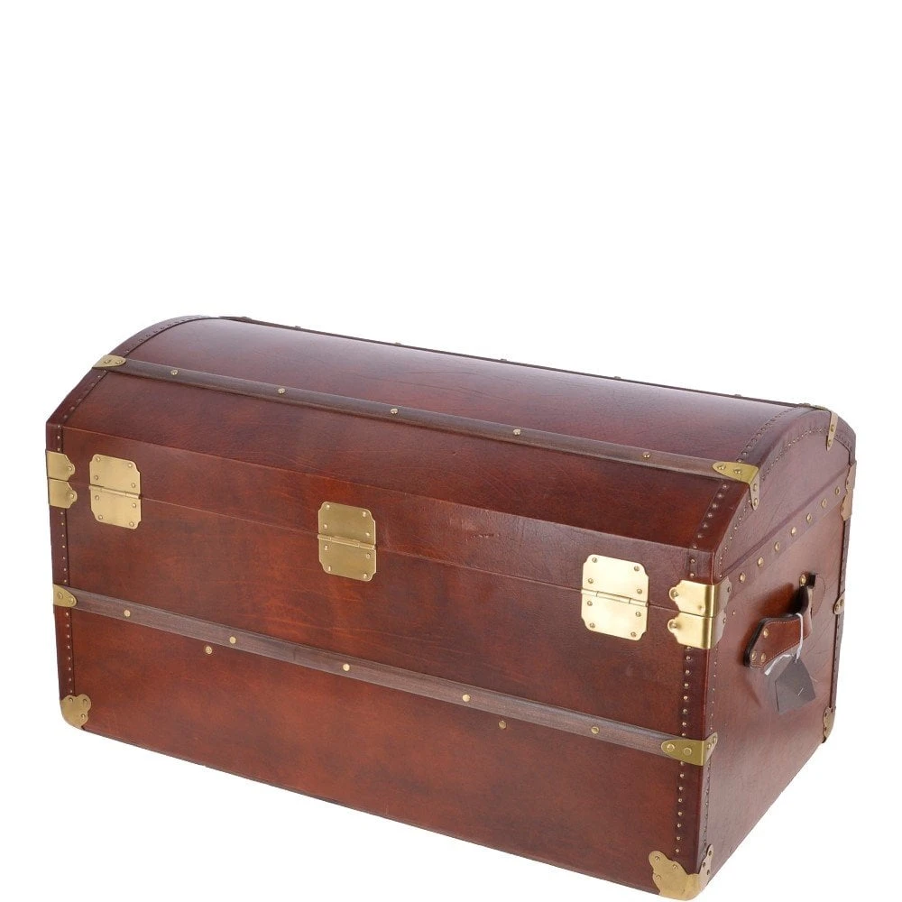 The Bridge Vintage Large Italian Vegetable Tanned Leather Trunk Brown: 0088424 01 - Image 8