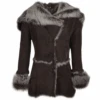 Toscana Longhaired Shearling Jacket With Large Hood Brown : Muna