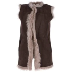 Toscana Suede Leather Gilet Brown : Wanda