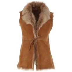 Toscana Suede Leather Gilet Honey: Hateya