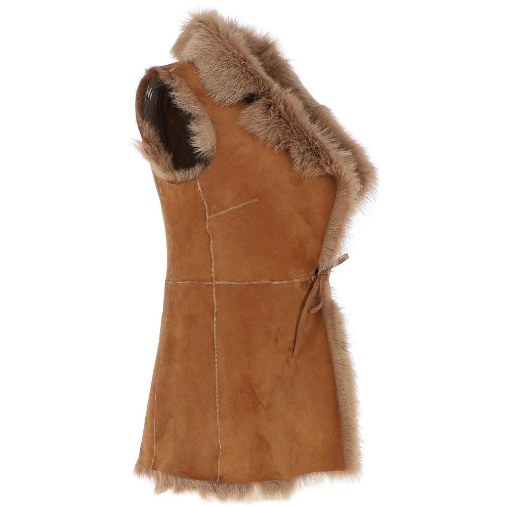 Toscana Suede Leather Gilet Honey: Hateya - Image 4