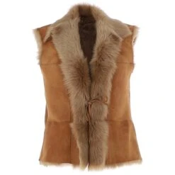 Toscana Suede Leather Gilet Honey: Kashmina