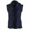 Toscana Suede Leather Gilet Navy : Kashmina