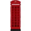 Traditional English London Phone Box Umbrella Holder Red Metallic Stand: DI-6783