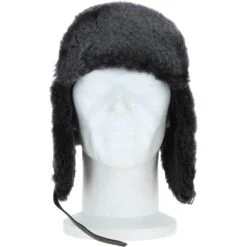 Trapper Hat With Sheepskin Fur Black/brissa : Aspen