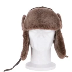 Trapper Hat With Sheepskin Fur Olive : Aspen
