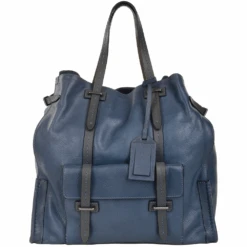 The Bridge Unisex Large Shopper Bag Blue : 00650541P 2K