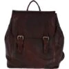 Unisex Leather Vintage Backpack Brandy : F-86