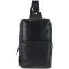 Unisex Medium Luxury Leather Sling Bag Black : G-39