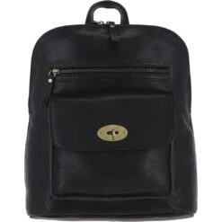 Unisex Michigan Leather Backpack Black : M-66