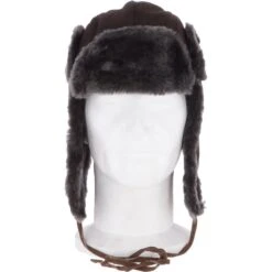 Unisex Sheepskin Trapper Hat Brown/Brissa : Barin