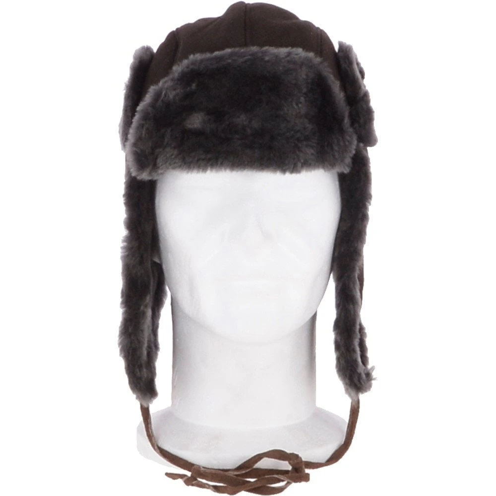 Unisex Sheepskin Trapper Hat Brown/Brissa : Barin