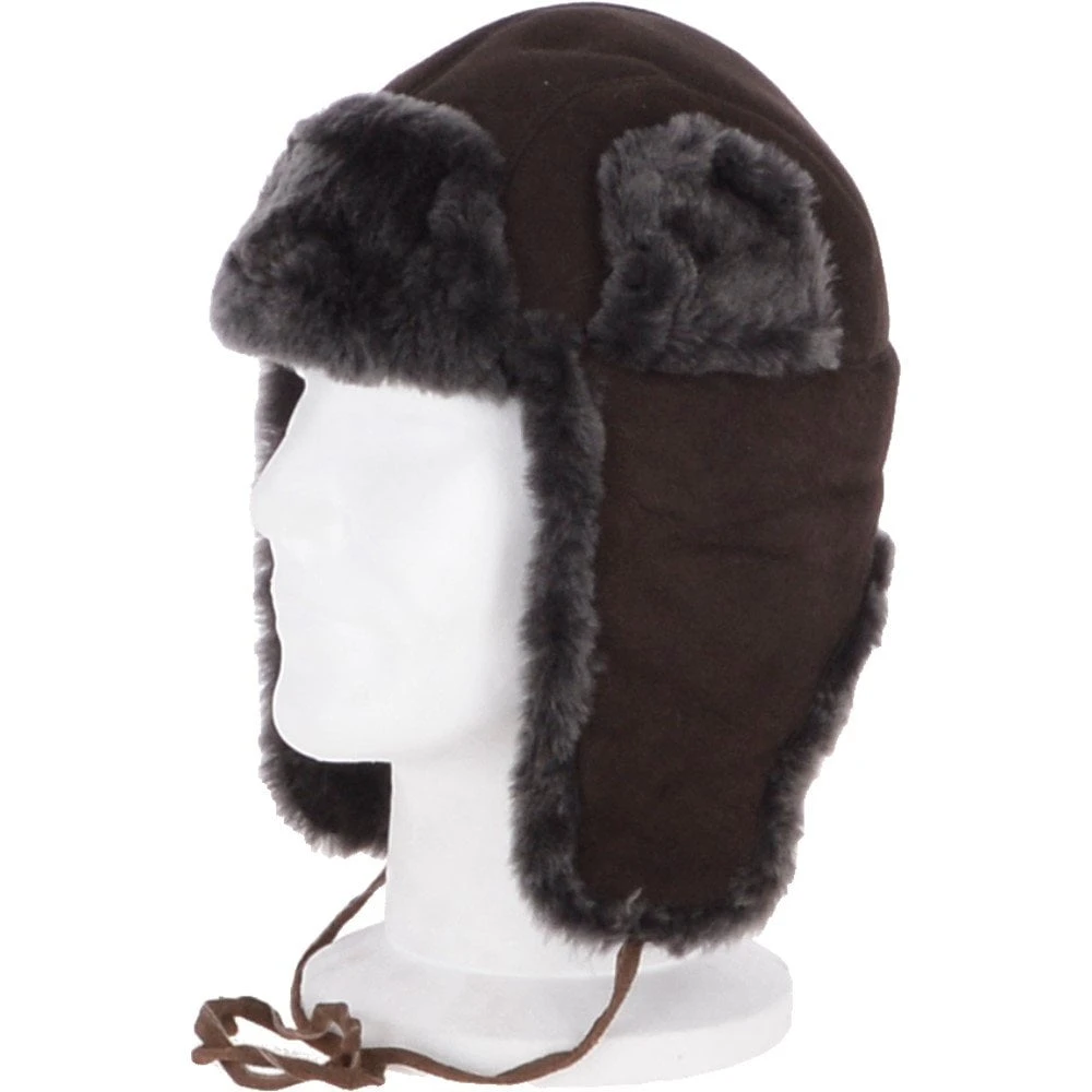 Unisex Sheepskin Trapper Hat Brown/Brissa : Barin - Image 2