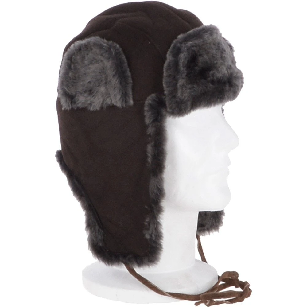 Unisex Sheepskin Trapper Hat Brown/Brissa : Barin - Image 4