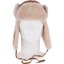 Unisex Sheepskin Trapper Hat Tan/ Cream: Barin