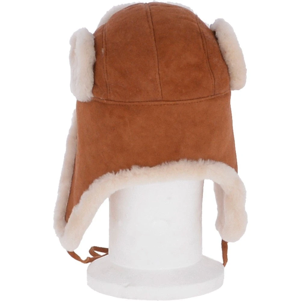 Unisex Sheepskin Trapper Hat Tan/ Cream: Barin - Image 3