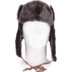 Unisex Sheepskin Trapper Hat Tobacco : Barin