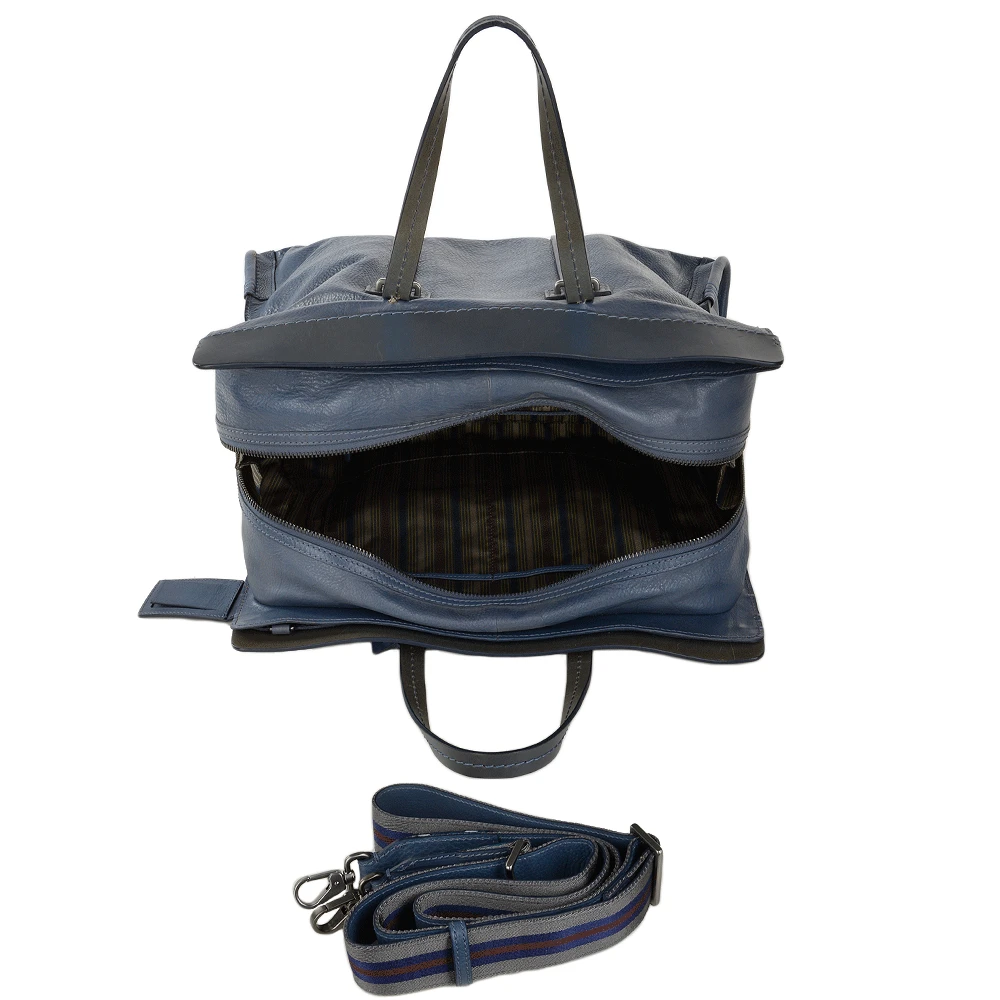 The Bridge Unisex Travel And Shopper Bag Blue : 00650641P 2K - Image 4