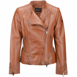 Veg Tanned Biker Jacket Tan : Kiara