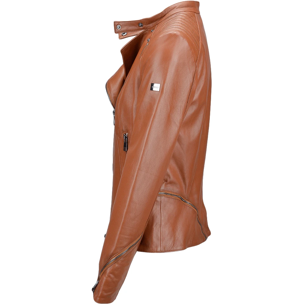 Veg Tanned Biker Jacket Tan : Kiara - Image 2