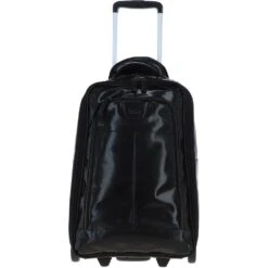 Veg Tanned Leather Luggage Cabin Trolley Black/ari : 89150