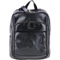 Vegetable Tanned Leather Backpack Black : 11319