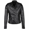 Vegetable Tanned Leather Biker Jacket Black : Ballerina