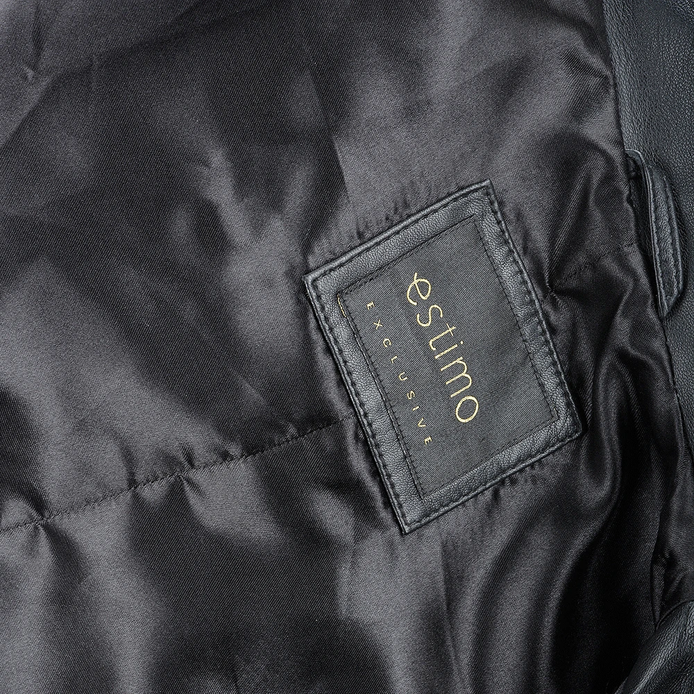 Vegetable Tanned Leather Biker Jacket Black : Eleonare - Image 6